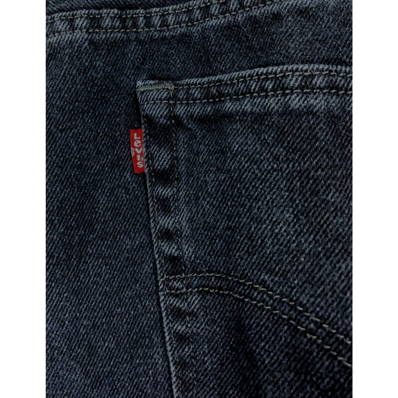 Levis 505 Jeans Mens 35 x 30 Black Denim Straight Casual Cowboy - Picture 3 of 11